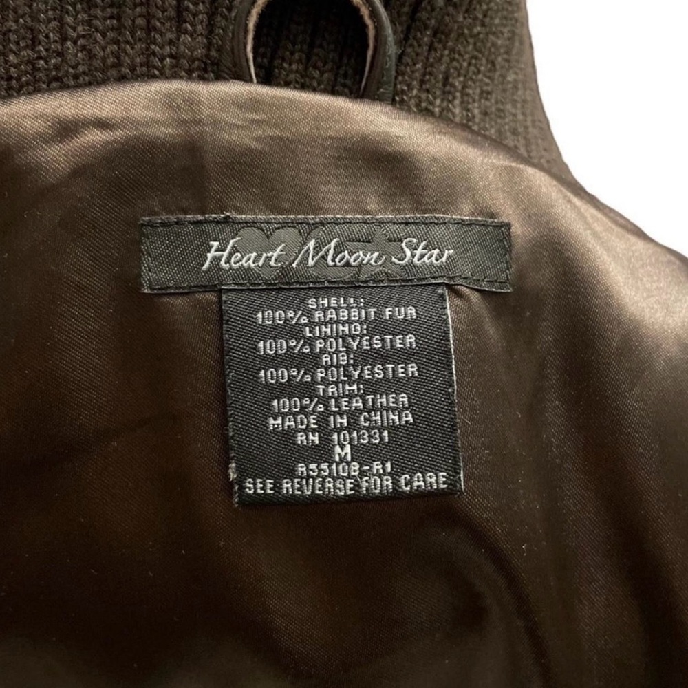 Heart Moon Star Brown Fur Vest High Collar - Picture 5 of 5